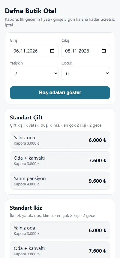 Bir misafirin yolculuğu — Misafir boş odayı seçer