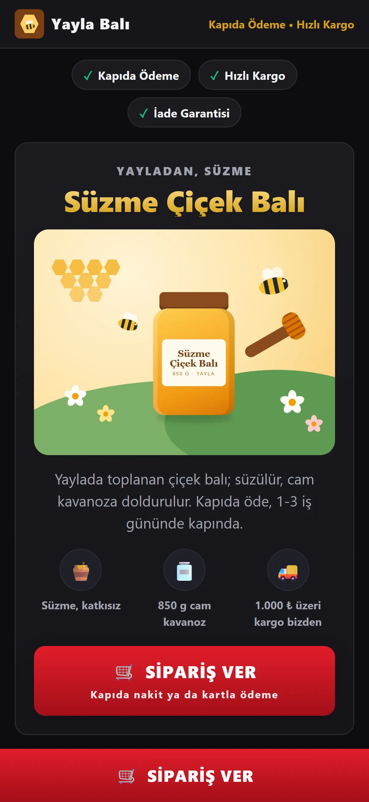 Satış sayfası — müşterinin telefonu