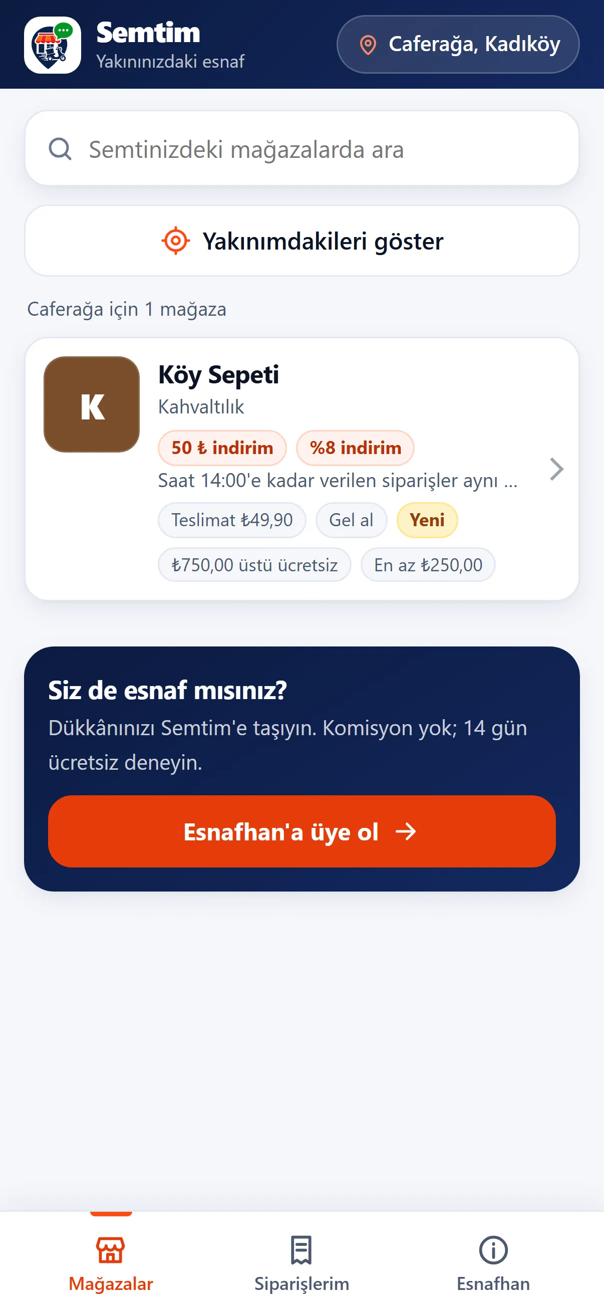 Semtim — telefon ekranı