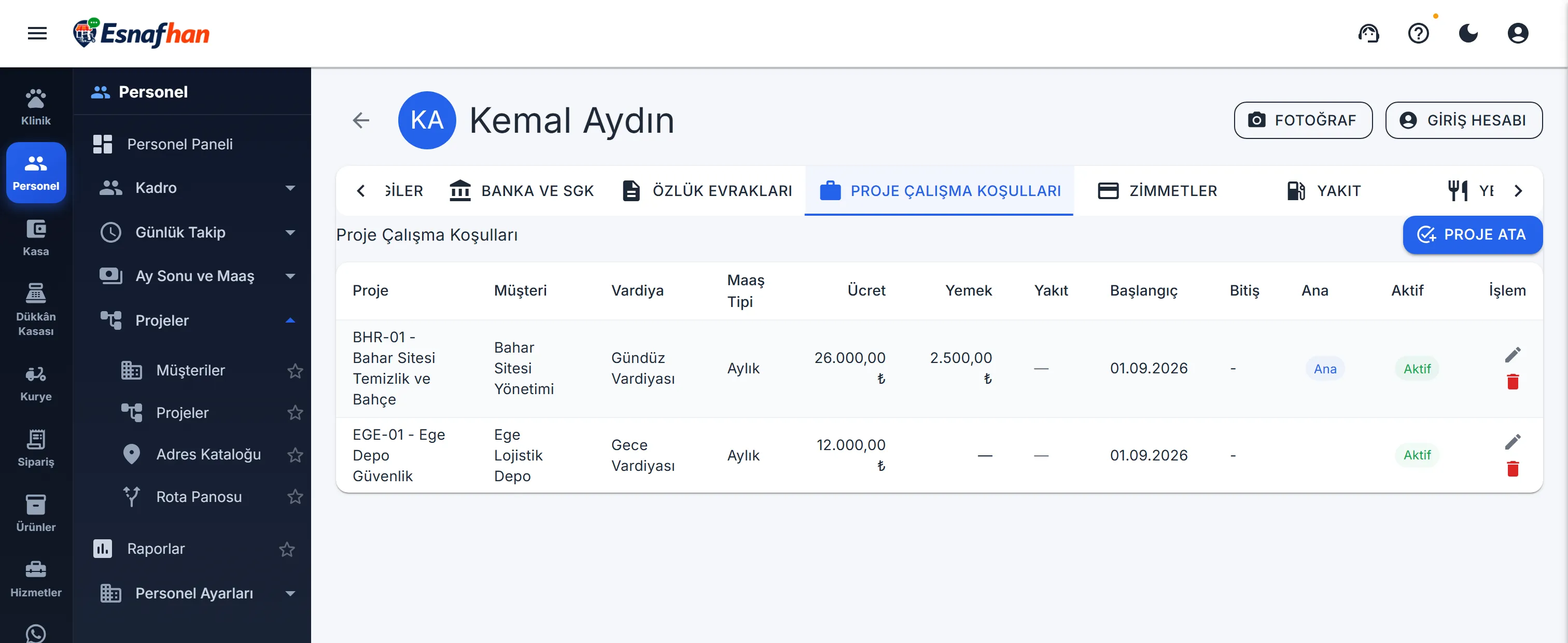 Bir kişi aynı ay iki projede çalışabilir