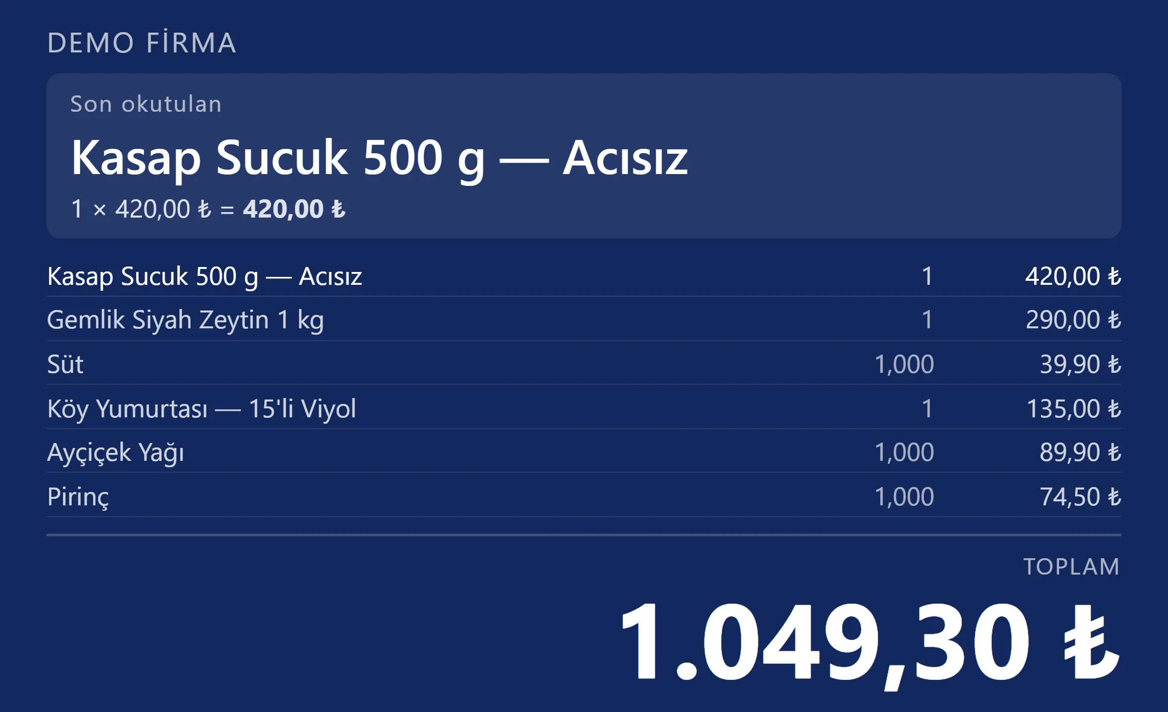 Müşteri ne ödediğini görür